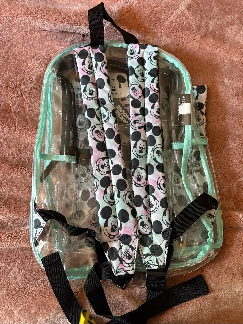 Bioworld Disney Mickey Mouse Clear Full-Size Backpack with Laptop Sleeve